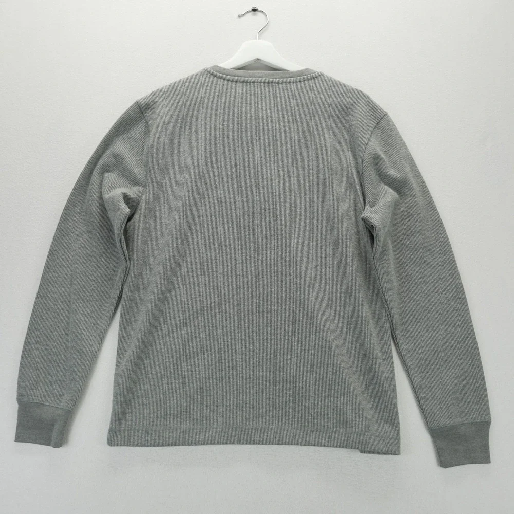 Banana Republic Mens Gray Waffle Knit Henley Shirt Long Sleeve 782352-00-1 M